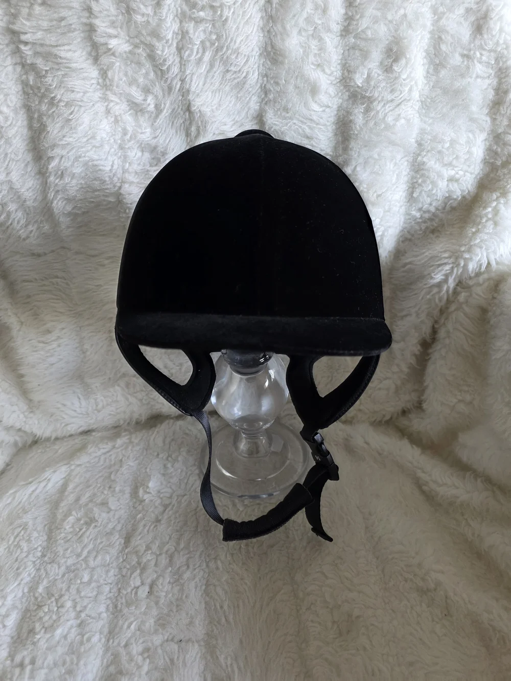 Kids Black Equestrian Riding Helmet with Secure Chin Strap